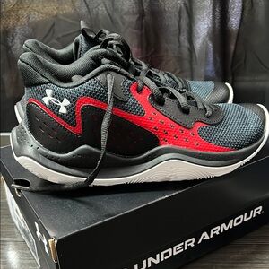 Under Armour Kids' Black and Red Athletic Shoes